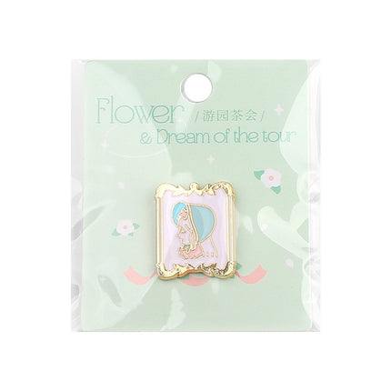 Metal Emblem Flower And Dream Tour Retro Girl Breastpin