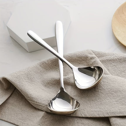 2-Piece Stainless Steel Soup Spoons Set - High-Quality, Ergonomic Design for Home and Commercial Use