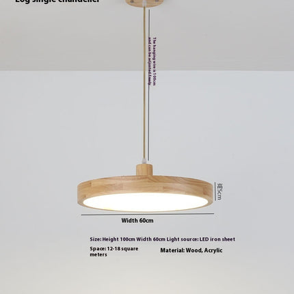 Log Single-head Droplight Japanese Style Round