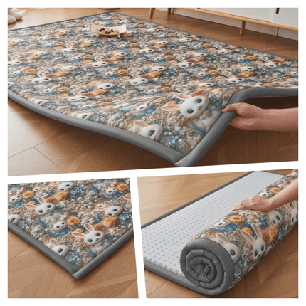Soft and Breathable Machine-Washable Floor Mattress Pad, Japanese Tatami Mat, Portable Foldable Summer Sleeping