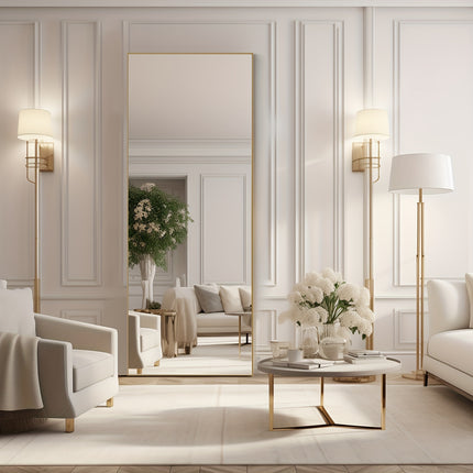 162.64 Cm X 53.34 Cm, Fully Standing Floor To Ceiling Mirror With Bracket, Living Room Wall Decoration Mirror