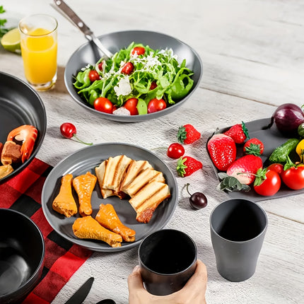 32/64pcs Lightweight PP Plastic Kitchen Set - Sturdy Tableware Suitable for Microwaves And Dishwashers