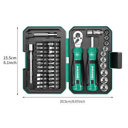 1 Set 40-in-1 Ratchet Wrench and Multi-Function Screwdriver Kit with 24-Tooth Ratchets  Professional