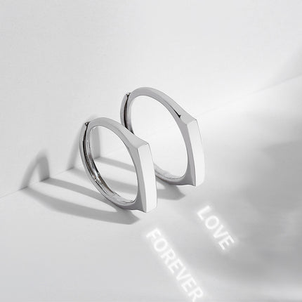 S925 Sterling Silver Projection Couple Ring