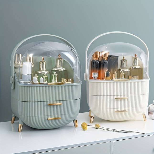 Luxury Cosmetic Organizer with Transparent Dome Lid