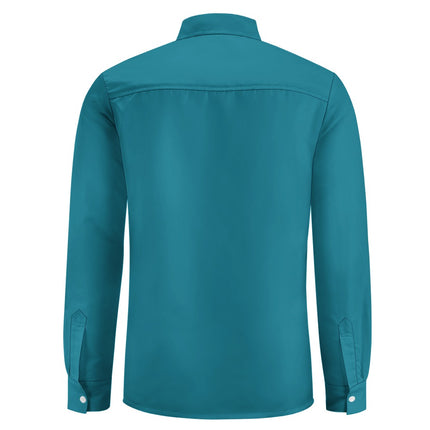 Peach Velvet Casual One Pocket Long Sleeve Shirt