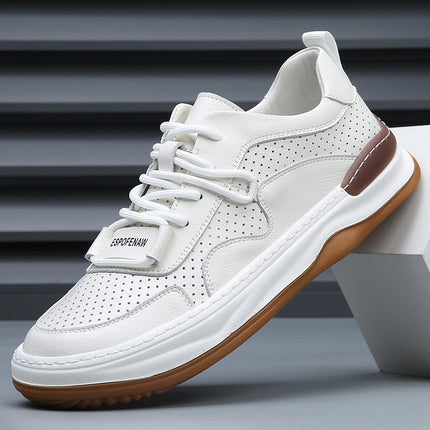 Men'S Low-Top Sneakers - Genuine Leather Upper, Breathable Lace-Up/Slip-On Closure