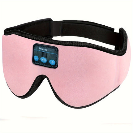 1pc Wireless Sleep Mask with Wireless 5.2, Built-in Headphones, USB-C Charging,