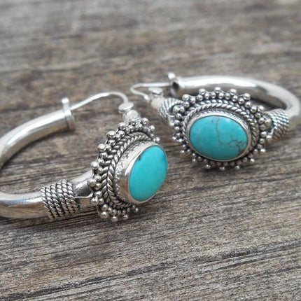 Bohemian Vintage Turquoise Earrings For European And American Ladies