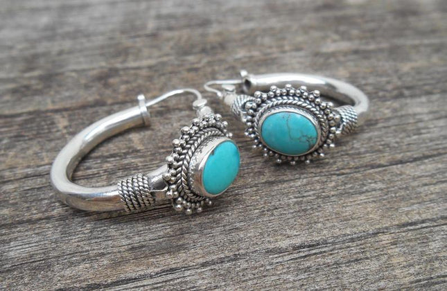 Bohemian Vintage Turquoise Earrings For European And American Ladies