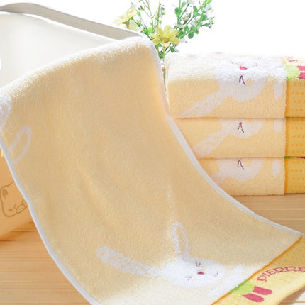 Pure Cotton 32 Share Cartoon Children Wash Face Small Towel Water Absorbent Small Rabbit Manufacturers Direct 25x5