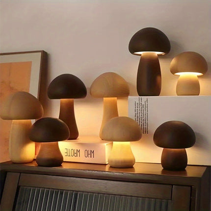 USB Dimmable Mushroom Table Lamp with Touch Control, Smart Tri-Color Mushroom Lamp