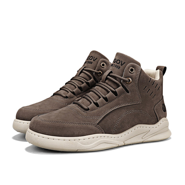 Men'S & Women'S Large Size Retro High-Top Sneakers - Chunky Platform Sole, Round Toe,