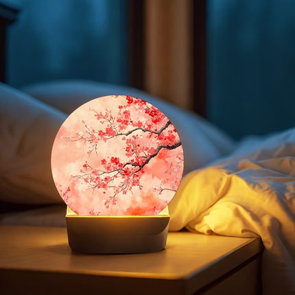 1pc Japanese Cherry Blossom Night Light with - Adjustable Brightness, Table Lamp for Bedside
