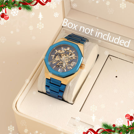 Fashion Men's Luxury Automatic Mechanical Watch - Stainless Steel Black Dial, Alloy Case, Alloy Dial,