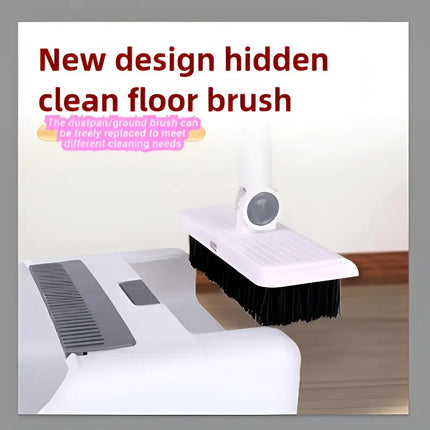 Triple-in-One Home Cleaning Kit, Essential Furniture Cleaning Tools, Soft-Bristle Broom, Dustpan,