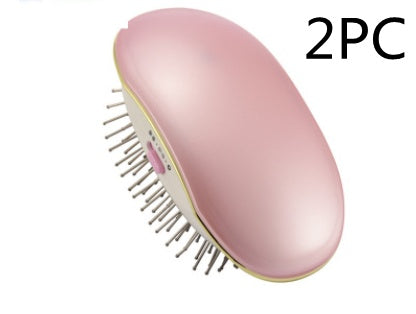 Portable negative ion anti-static straight hair vibration massage comb straight hair comb hair straightener hair comb dry battery
