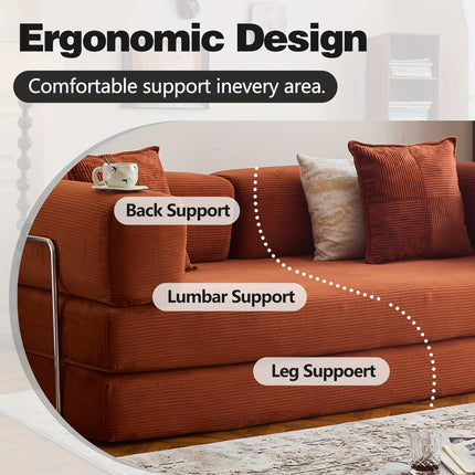 Sofa Bed, Convertible Floor Sofa, Leisure Sofa Bed, Corduroy Folding Mattress, Lounge Sofa