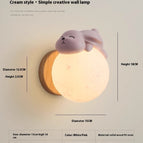 Moon Rabbit Wall Lamp White