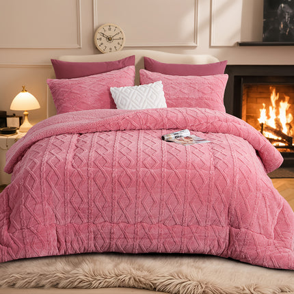 1pc Luxurious Plush Fleece Quilt - Thick, Warm, And Hypoallergenic Bedding,