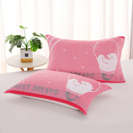 Three-layer Blended Gauze Pillow Cover Cotton Printed Towel