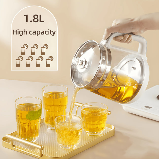 Electric Kettle, Health Kettle 1.8L/60.87oz, 18 Functions, Thickened Glass Kettle, Removable Filter,