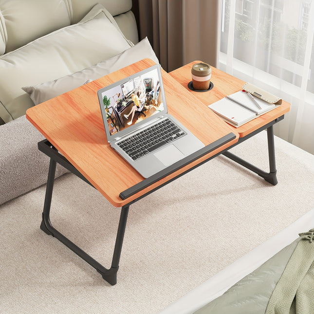 Portable Lap Desk For Laptop - Folding Bed Tray For Eating, Writing, Couch