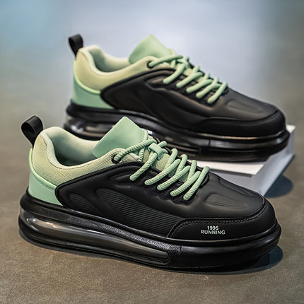 Men's Low-Top Sneakers - PU Upper & Rubber Sole, All-Season Lace-Up Casual Shoes