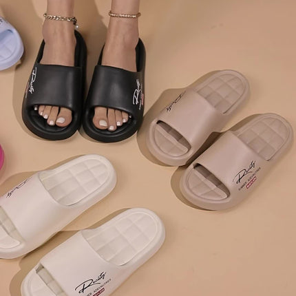 3 pcs Women'S Summer Thick-Sole Open-Toe Slippers, Soft Lining, Breathable EVA,