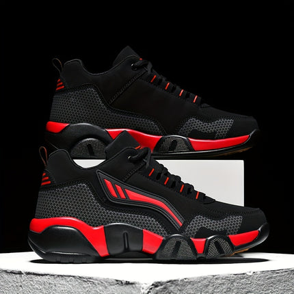 Men'S Lace-Up Sneakers - Thick Cushioned Platform Shoes with Non-Slip Rubber Sole