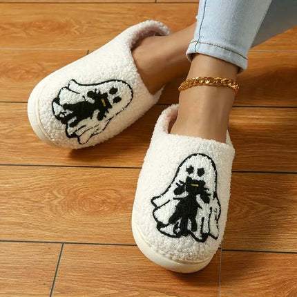 Cartoon Non-slip Ghost Towel Embroidery Closed-toe Slippers