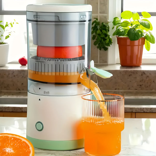 USB Rechargeable Automatic Citrus Juicer – Portable, Multifunctional Fruit Squeezer with Food-Grade ABS Cup, 36V & Under, Stainless Steel Blades, Light Green Accent, Perfect for Fresh Juice at Home or On-the-Go, Juicer Sque