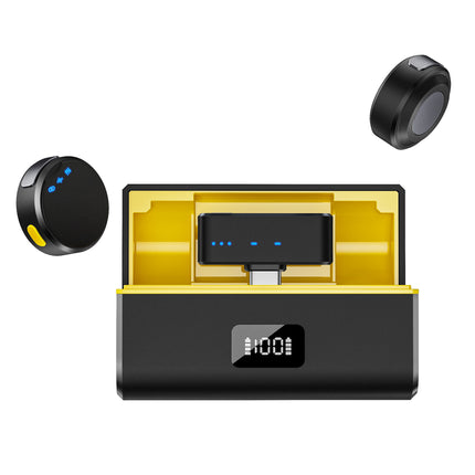 Wireless Collar Clip Microphone With Charging Bin Round One Drag Two Magnetic Button