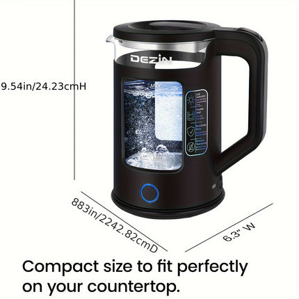 [LED Glass Electric Kettle] 1.5L Borosilicate Glass Electric Kettle with Blue LED Light