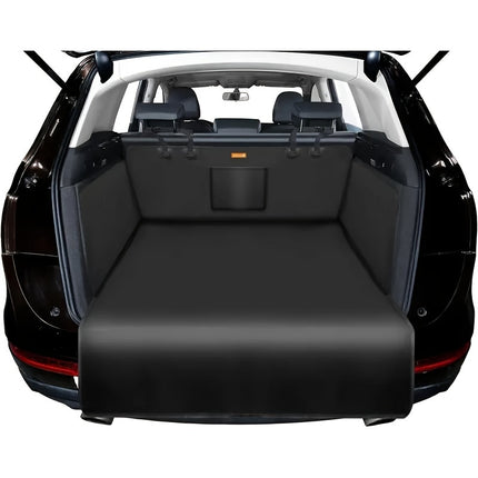 1pc Universal Fit Dog Car Trunk Liner Protector, Non-Slip Waterproof Pet Cargo Cover, Scratch-Resistant Washable Luggage Mat for Small Trucks SUVs, Black Fabric Material