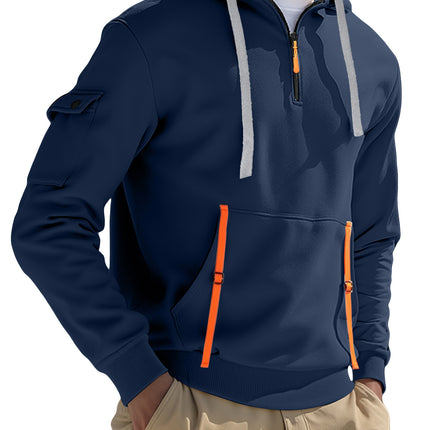 Men's Fleece-lined Casual Sweatshirt Fashion Hoodie