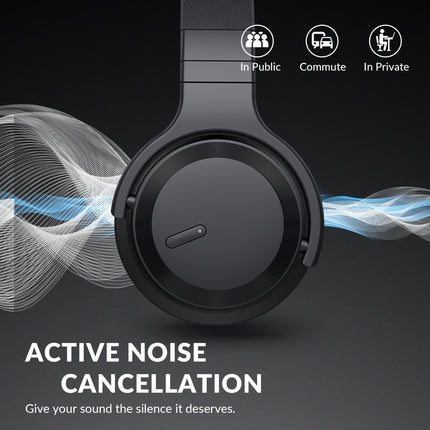 Wireless Headphones with Active Noise Cancelling, Rich Bass, Clear Calls, 30 Hours Playtime
