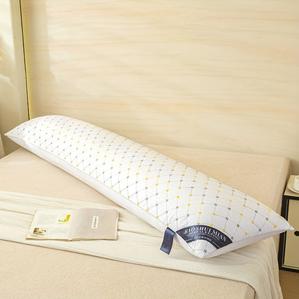 1pc Premium Soft Extra-Long Pillow Insert, White Embroidered Body Pillow, Bedroom Bedding Comfort Sleep Body