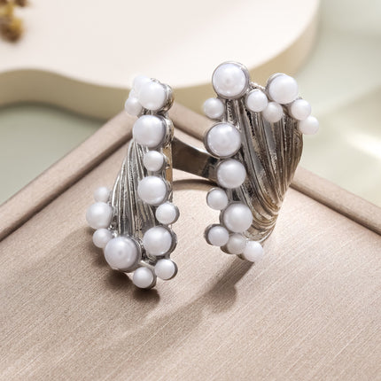 Luxury Wide Pearl Open Ring For Women