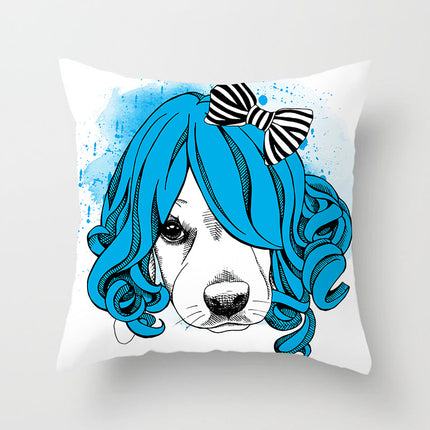 Cartoon Animal Series Peach Skin Fabric Sofa Pillowcase Cushion Cover