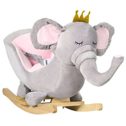 Rocking Horse Elephant Chair with Sound, Gray
