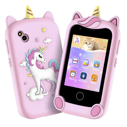 Youngsters's Smartphone Toy, Unicorn Silicone Case, Music, Photography, Flashlight, Habit Training, Painting and Other Learning Functions, 17 Puzzle Games, The Best Gift for Youngsters's Festival, Birthday, Christmas for Youn