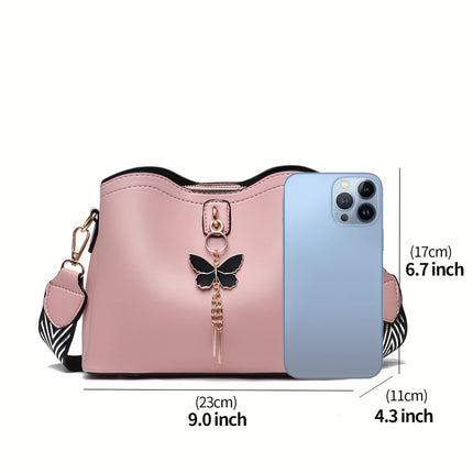 Crossbody Bags For Women Fashion Butterfly Bucket Purses For Teenage Lightweight Shoulder Bag