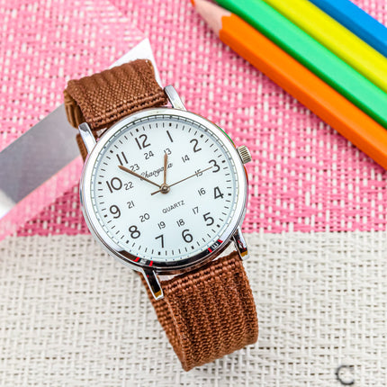 Fashion Korean Children's Clear Digital Breathable Canvas Strap Little Boy Watch