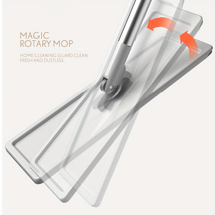 Mop And Bucket with Wringer Set, White Flat Squeeze Mop Bucket Set for Floor Cleaning, Wet Dry Mop for Wall Cleaner with Long Handle, Hardwood Floor Mop with 3 Microfiber Cloths