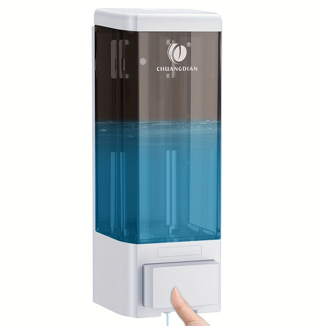 500ml Wall-mounted Bathroom Soap Dispenser for Shower Gel and Shampoo | Plastic, Wall Mount, No Needed,