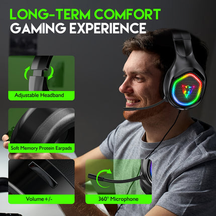 USB Gaming Headphones For PC - 7.1/5.1 Surround Sound, Microphone, Ultra