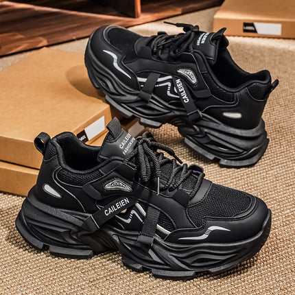 Men's Thick-Soled Height Increase Sneakers - Anti-Slip Wear-Resistant PVC Sole