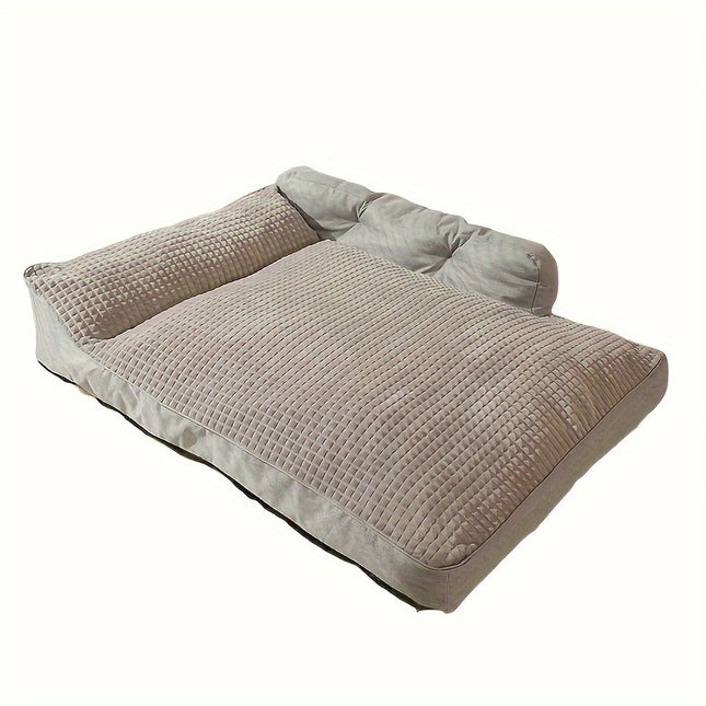 Large XL 100cm Gray Pet Bed for Big Dogs, Insulated, Non-Slip Base with Removable Washable Cover - Ideal for Autumn and Winter, Large Dog Bed|Cozy Dog Bed|Durable Dog Bed