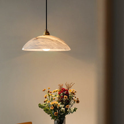 Spanish Marble Restaurant Three-head Round Light Luxury Bar Aisle Light Designer Model Coffee Dining Table Chandelier